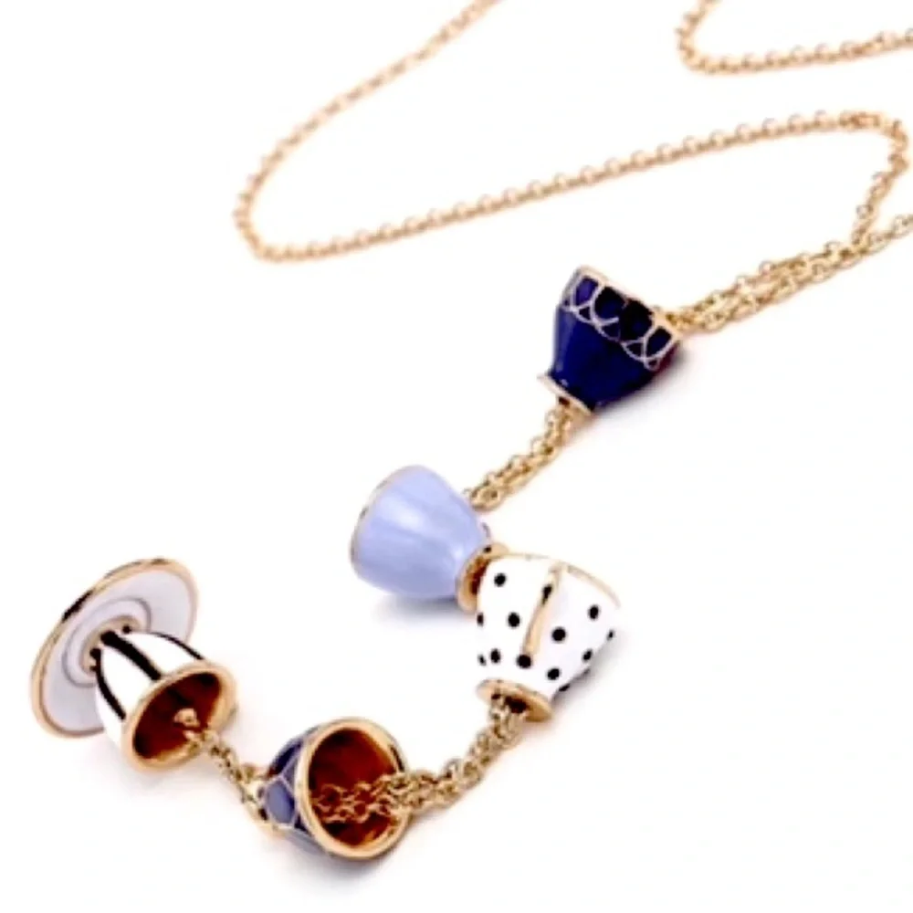 Kate Spade Authentic Tea Time Stacked Cups Necklace